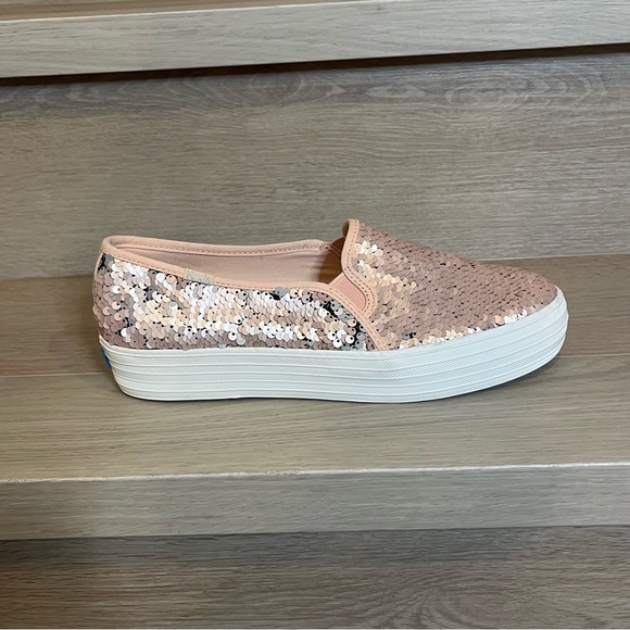 Rare KEDS Rose Gold Sequin Transformer Slip-On Sneakers - Size 8.5 - Picture 15 of 16